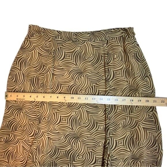 Liz Claiborne Brown & Tan Swirl Women's S/M Pet Top & Skirt Set Asymmetrical Hem - Picture 13 of 14
